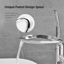 Load image into Gallery viewer, Free Standing Tub Faucet Floor Mount Freestanding Tub Faucets, Brass Stand Alone Tub Filler, Waterfall High Flow Bathtub Shower Mixer Tap - SHBT011
