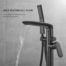 Load image into Gallery viewer, Free Standing Tub Faucet Floor Mount Freestanding Tub Faucets, Brass Stand Alone Tub Filler, Waterfall High Flow Bathtub Shower Mixer Tap - SHBT011
