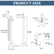 Load image into Gallery viewer, Free Standing Tub Faucet Floor Mount Freestanding Tub Faucets, Brass Stand Alone Tub Filler, Waterfall High Flow Bathtub Shower Mixer Tap - SHBT011
