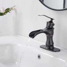 Load image into Gallery viewer, MYHB Waterfall Bathroom Faucet Single Hole Vanity Sink Basin Mixer Tap, Oil Rubbed Bronze SH5001SH

