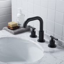 Load image into Gallery viewer, Matte Black Bathroom Faucet for 3 Hole Sink 2-Handle 8 inch Widespread, SH001H MYHB
