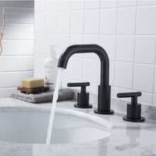 Load image into Gallery viewer, Matte Black Bathroom Faucet for 3 Hole Sink 2-Handle 8 inch Widespread, SH001H MYHB
