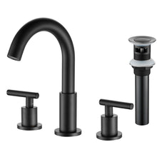 Load image into Gallery viewer, FBUKE Matte Black Faucet Bathroom for 3 Hole Sink 8 inch Widespread 2-Handle, Drain Included, SH001HNS-SMB…
